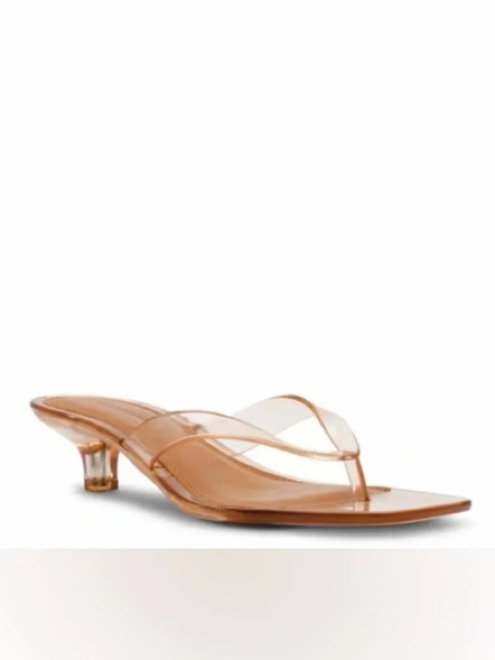Womens Steve Madden Tracie Tan Man-Made Jelly Low Heel Thong Sandals 7